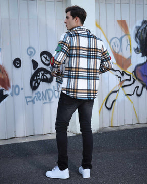 Checkered Plaid Moto Jacket - Trendy Pattern