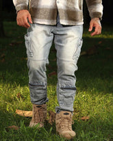 Logeqi Distressed Cargo Baggy Jeans with Versatile Pockets