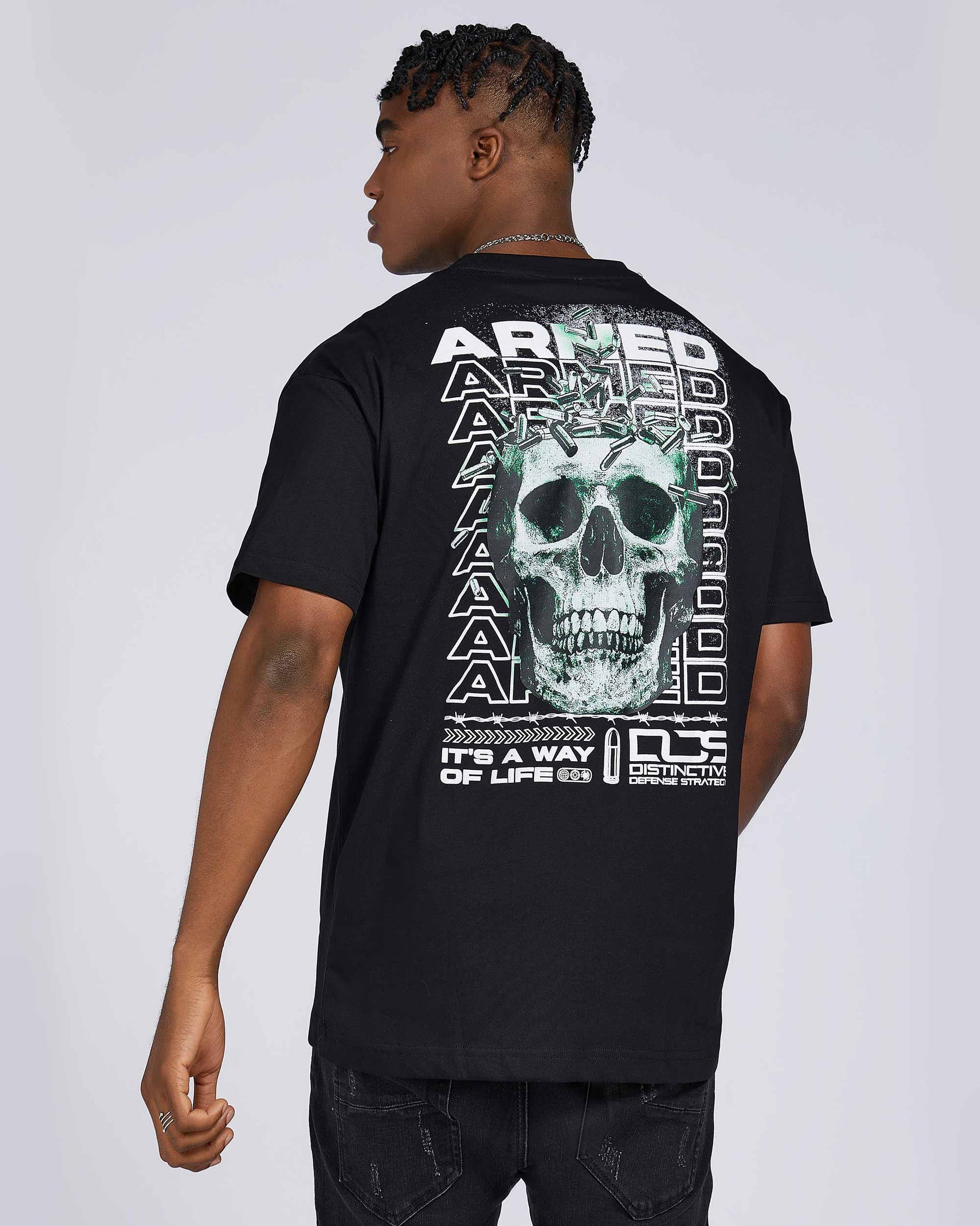 Vintage Skull Letters Printed Tee-Mexico Local Delivery