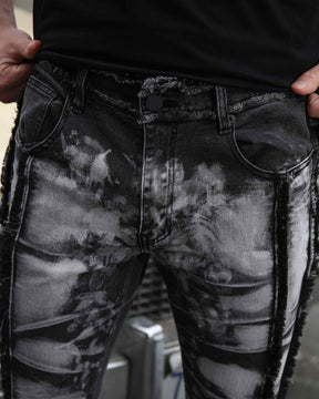 Vintage Black Flared Jeans with Tassel Detailing