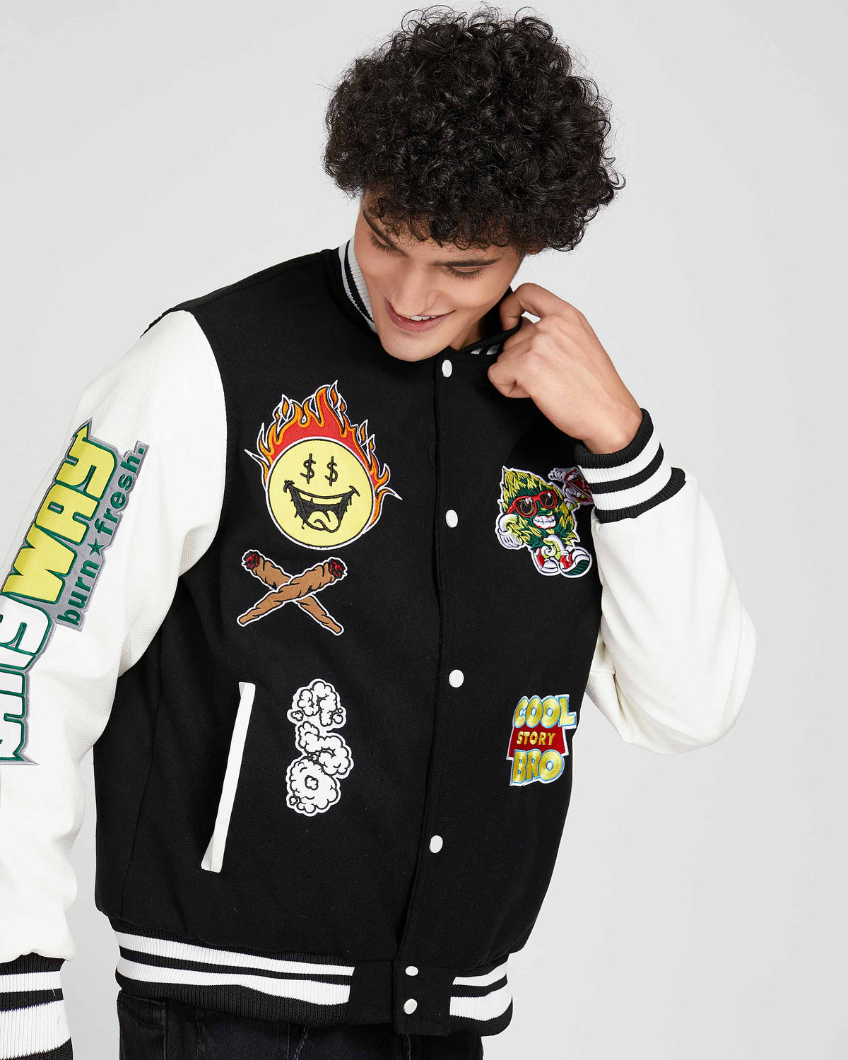 Vintage Baseball Jacket with Patches