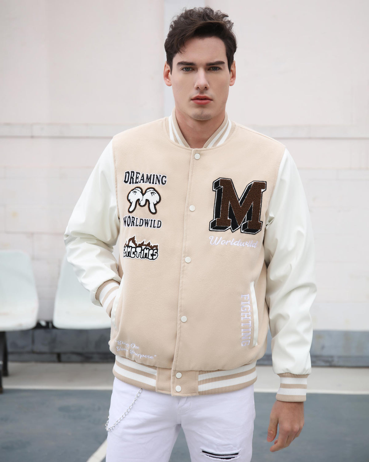Quilted Lining Baseball Jacket