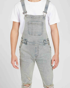 Classic Ripped & Distressed Denim Overalls