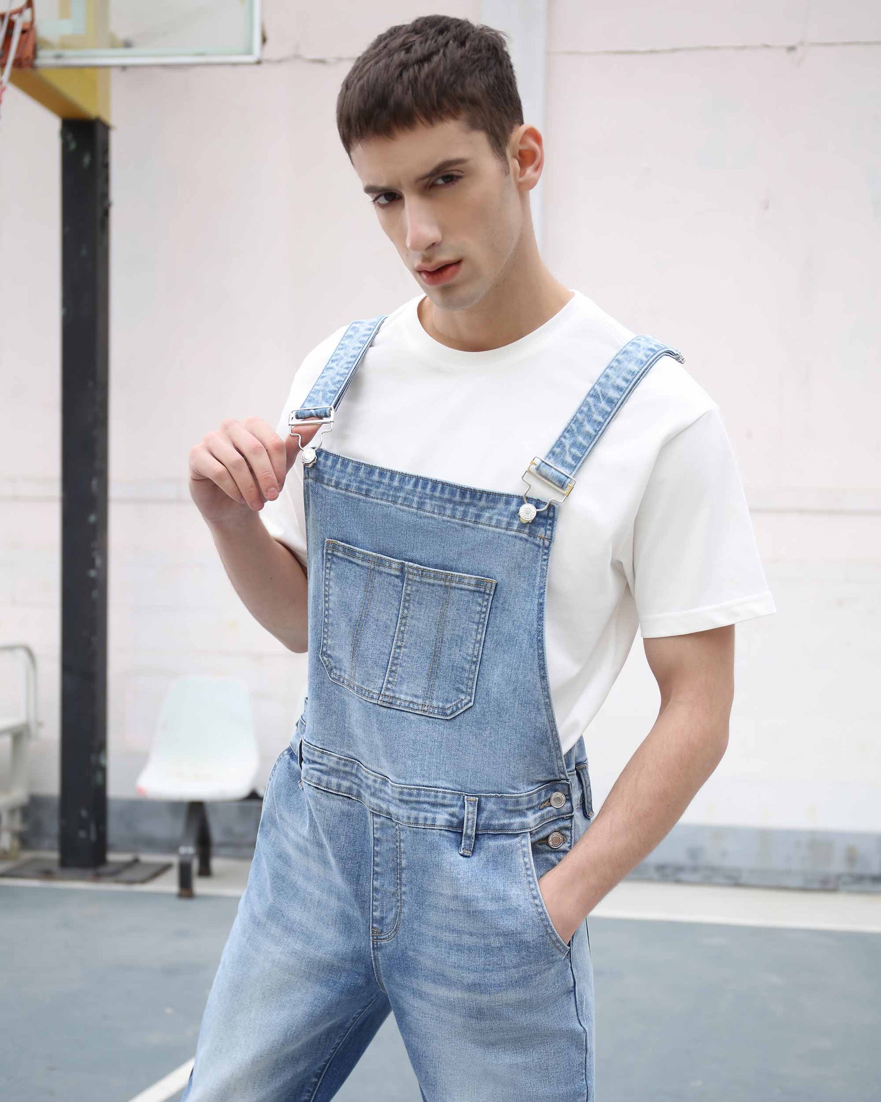 Classic Denim Overalls with Precision Stitching