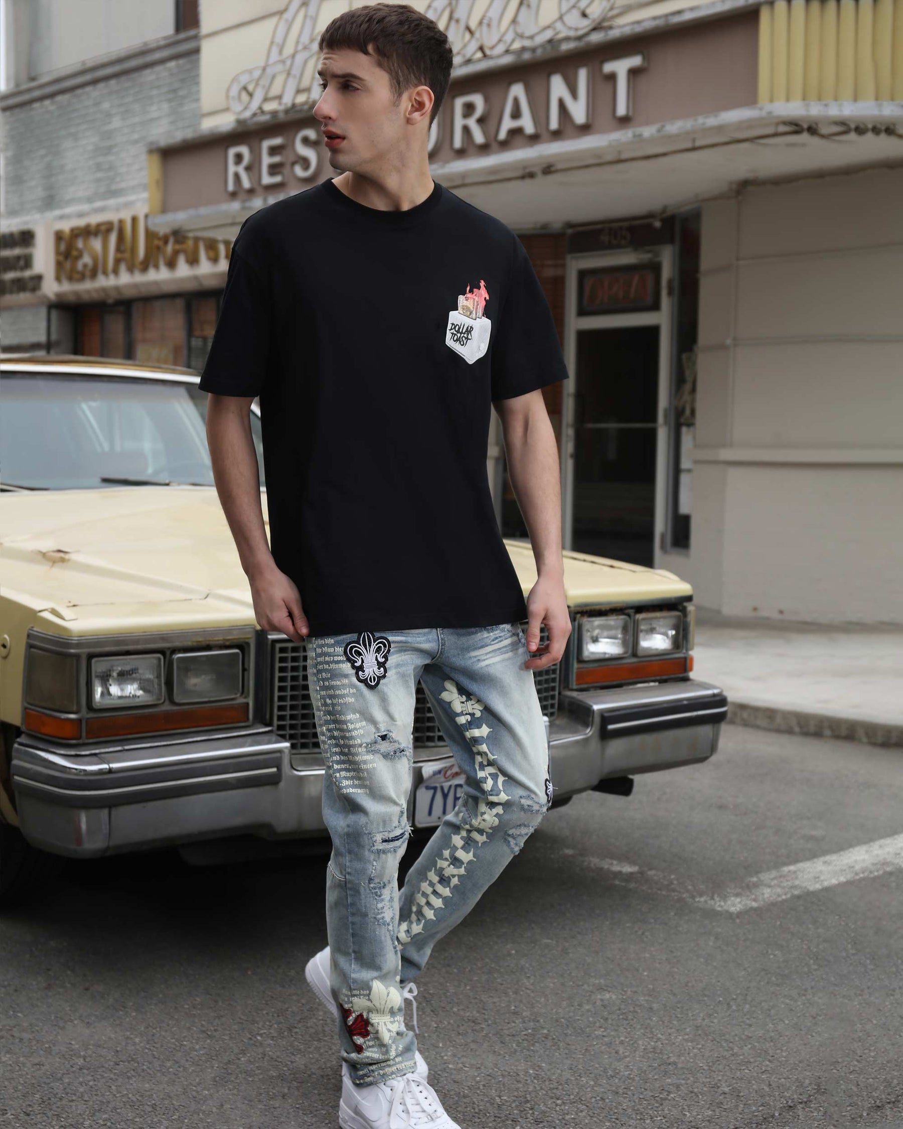 Camiseta con estampado gráfico artístico de Skatewear-Entrega local en México 