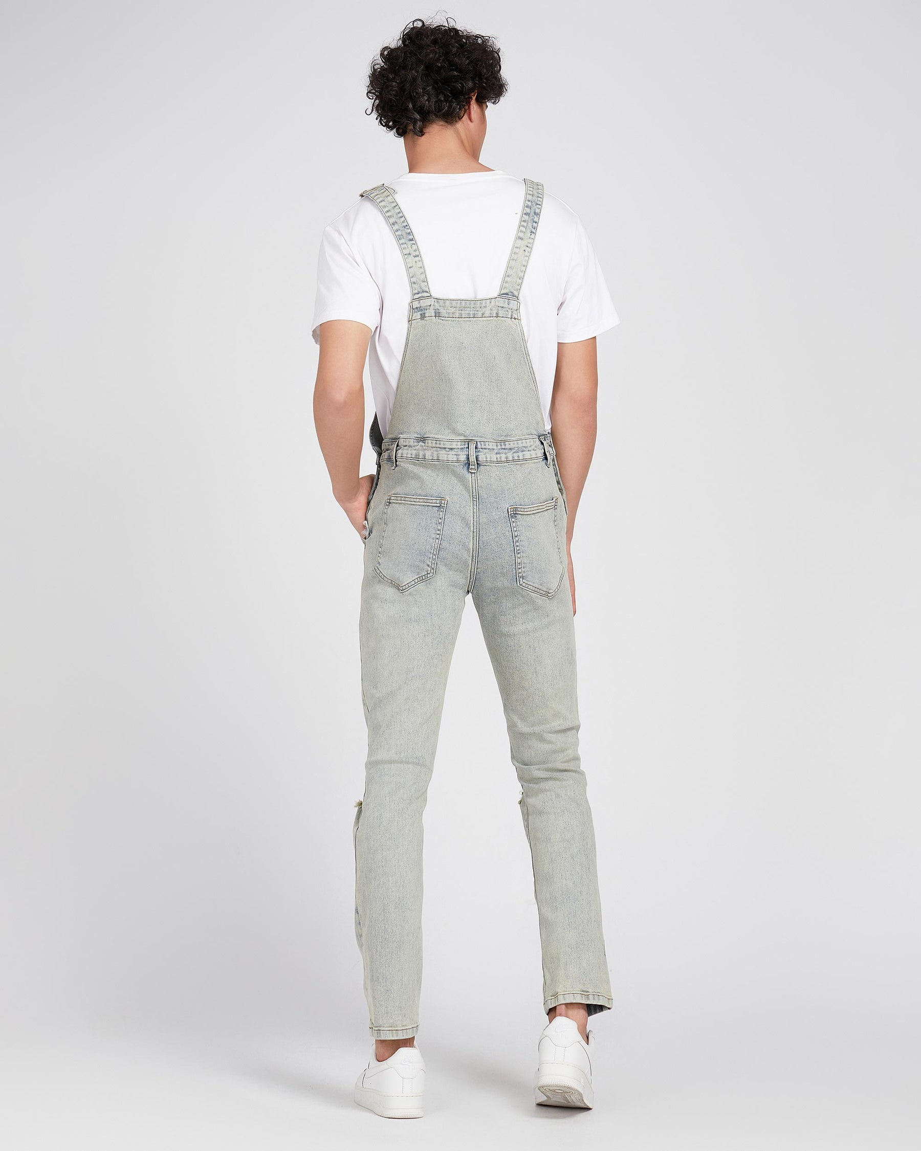 Classic Ripped & Distressed Denim Overalls