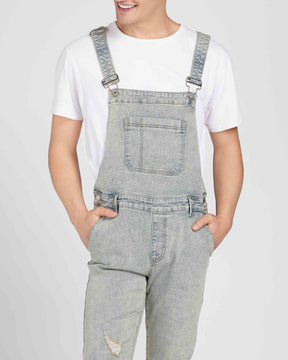 Classic Ripped & Distressed Denim Overalls