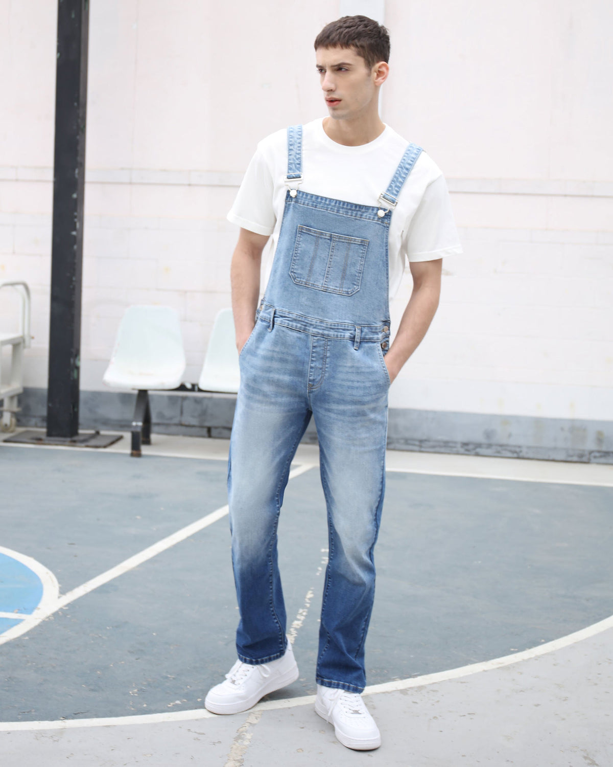 Classic Denim Overalls with Precision Stitching