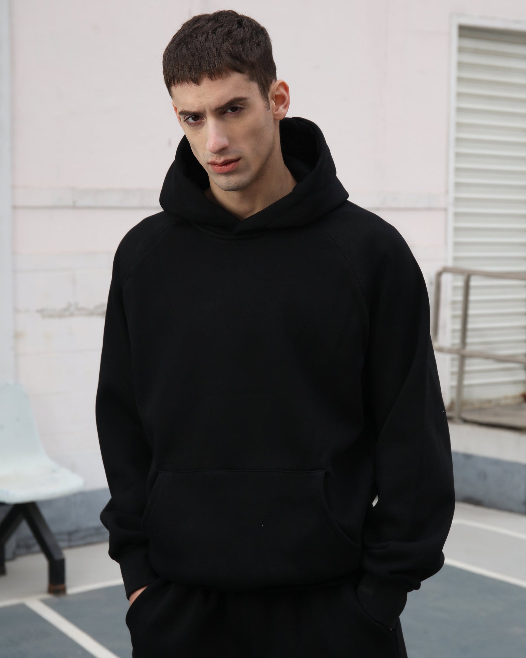 Conjunto de jogging y sudadera con capucha Effortless Style Negro-Entrega local en México 