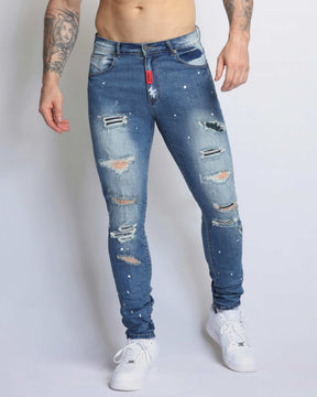 Light Wash Distressed Ripped Blue Jeans