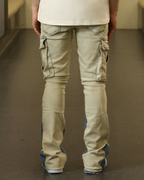 Industrial Wasteland Style Blue Cargo Jeans-Mexico Local Delivery