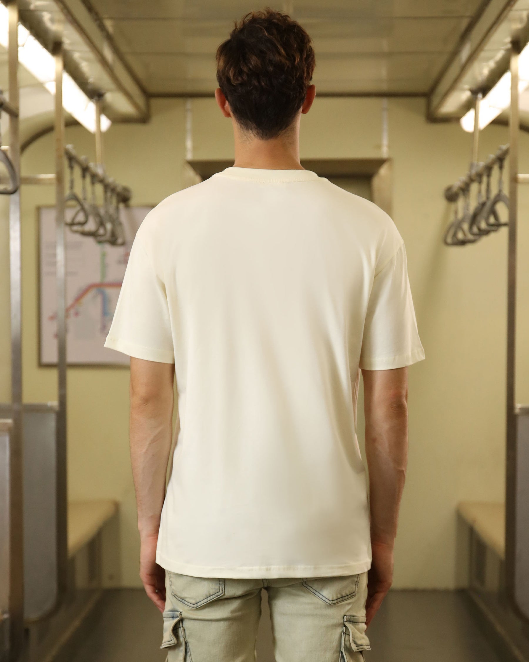 Solid Oversize T-Shirt-Cream