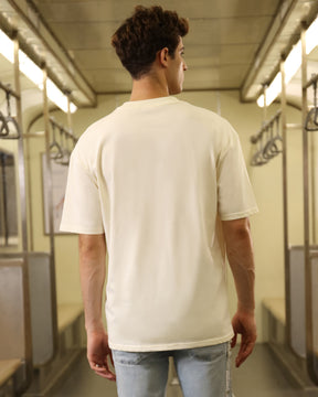 Solid Oversize T-Shirt-Cream