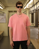 Classic Washed Crew Neck T-Shirt-Pink