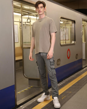 Classic Washed Crew Neck T-Shirt-Grey