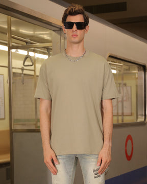 Essential Solid Cotton T-Shirt-Green