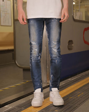 LOGEQI Slim Fit Jeans in Unique Blue Wash