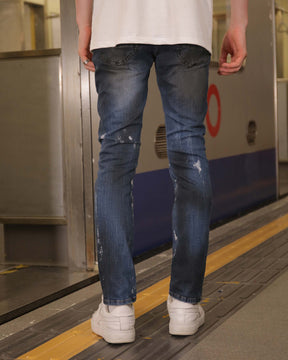 LOGEQI Slim Fit Jeans in Unique Blue Wash