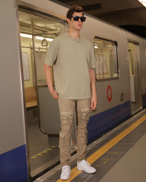 Classic Washed Crew Neck T-Shirt-Green