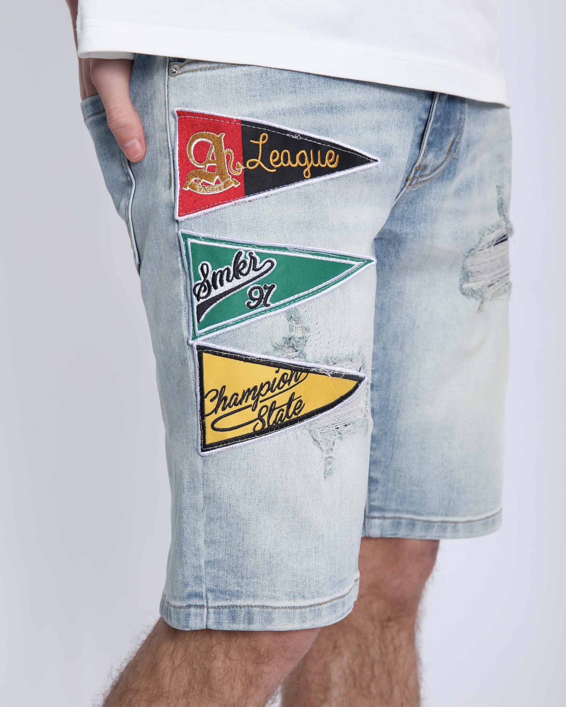 Casual Versatility Light Wash Denim Shorts