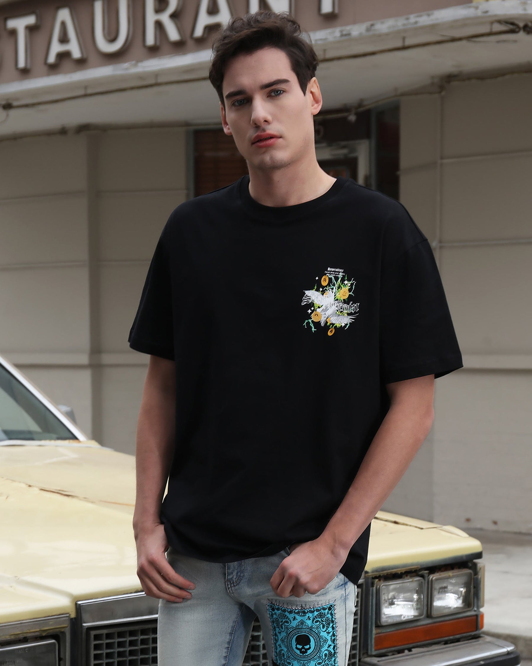 Crew Neck Stylish Tee-Mexico Local Delivery