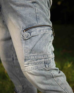 Logeqi Distressed Cargo Baggy Jeans with Versatile Pockets