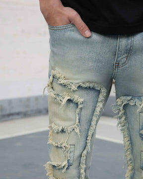 Casual Flared Jeans with Fringe Detailing