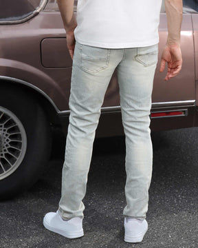 Classic Light Wash Straight Fit Blue Ripped Jeans-Mexico Local Delivery