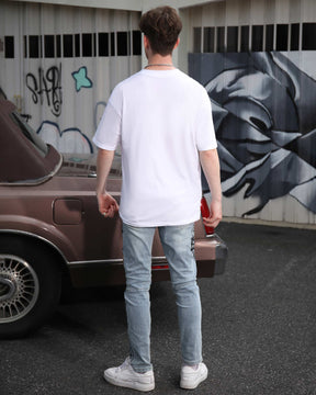 Hip Hop Fashion Slim Fit Light Wash Blue Jeans-Mexico Local Delivery