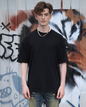 Essential Solid Cotton T-Shirt-Black