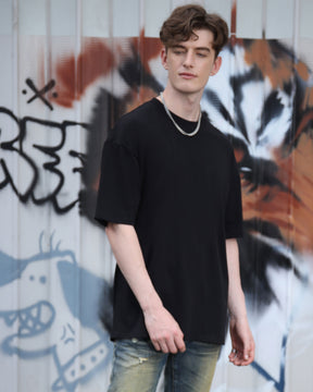 Essential Solid Cotton T-Shirt-Black