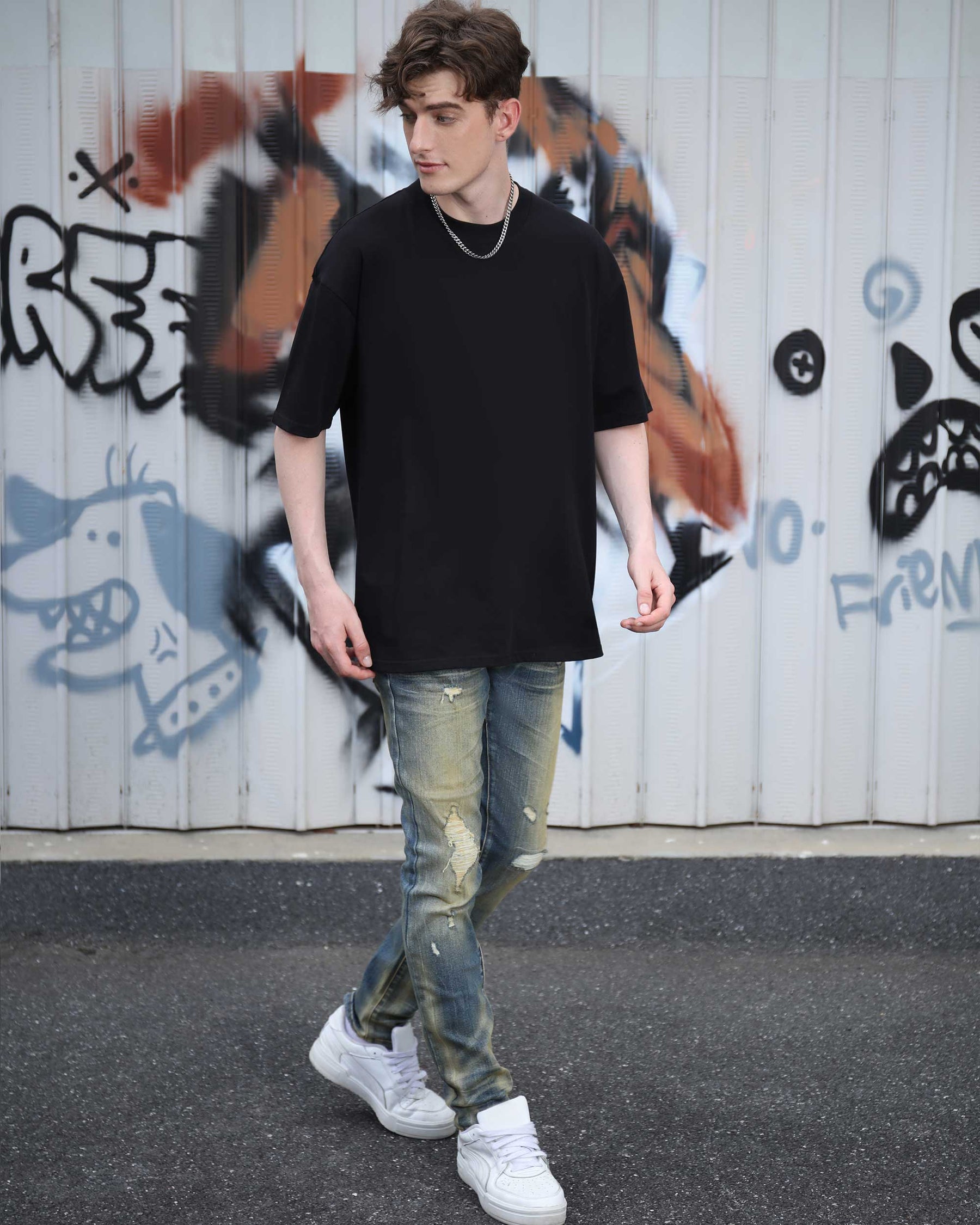 Essential Solid Cotton T-Shirt-Black