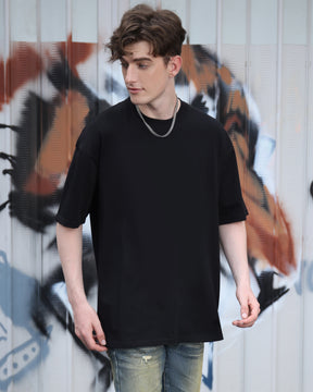 Essential Solid Cotton T-Shirt-Black