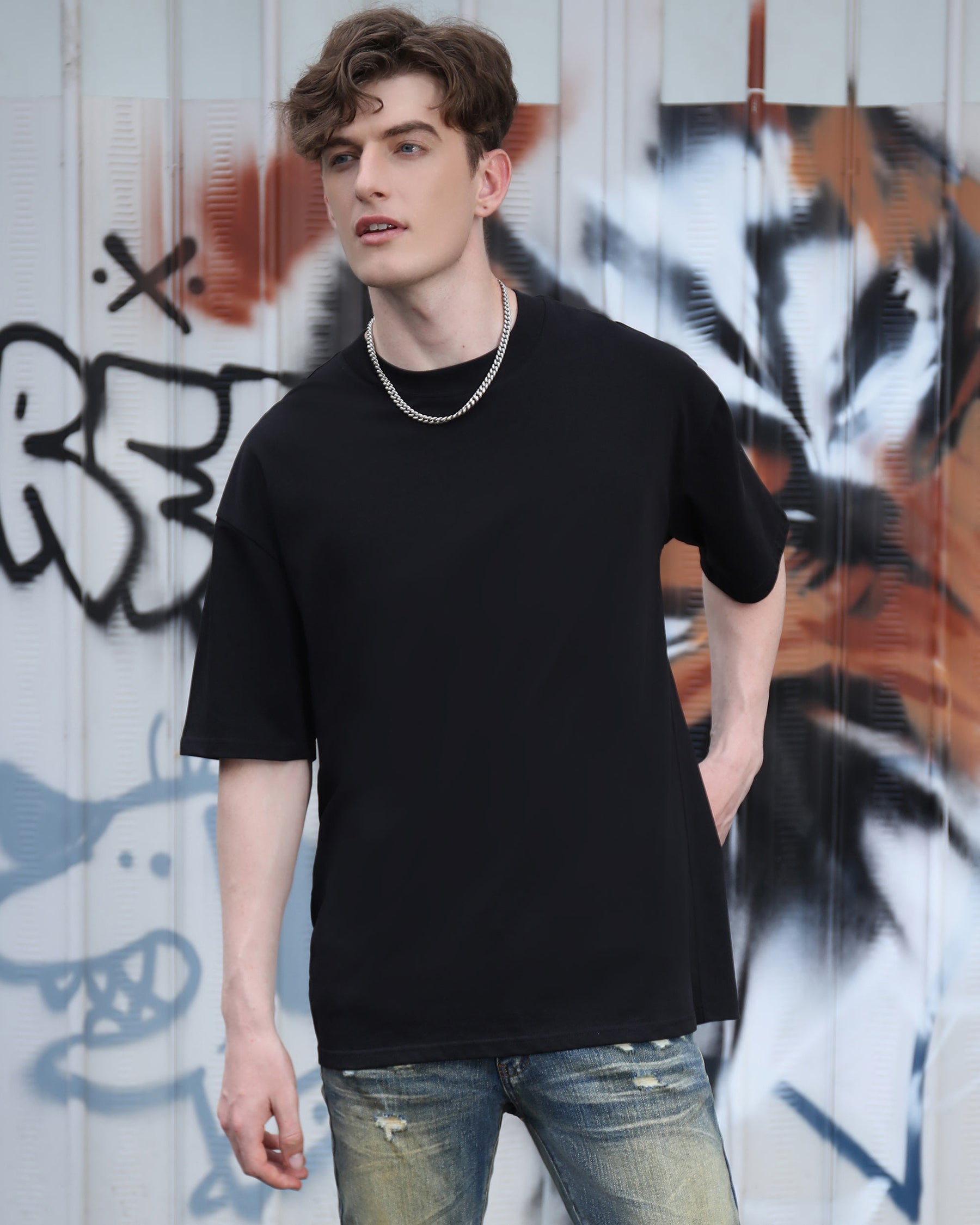 Essential Solid Cotton T-Shirt-Black