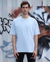 Essential Solid Cotton T-Shirt-LightBlue