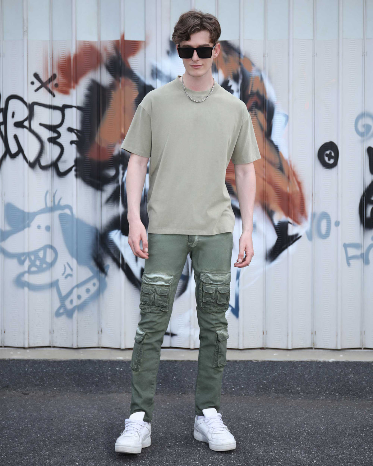 Solid Oversize T-Shirt-Green