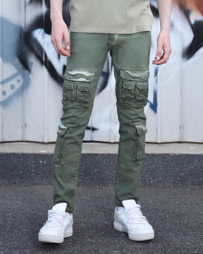 Slim-fit Cargo Jeans with Functional Multiple Pockets