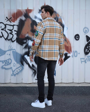 Checkered Plaid Moto Jacket - Trendy Pattern