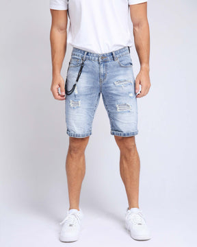 LOGEQI Summer Casual Washed Blue Jeans Shorts