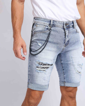 LOGEQI Slim fit Blue Denim Shorts