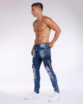 LOGEQI slim fit Workwear Blue Jeans