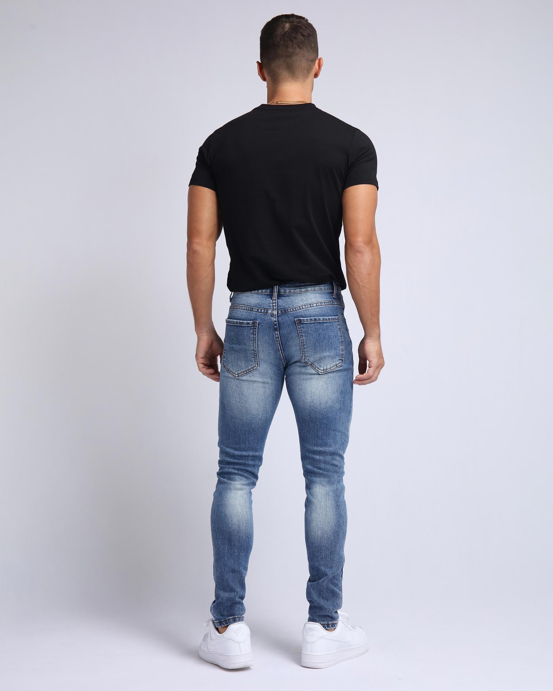 LOGEQI Minimalist Blue Ripped Jeans