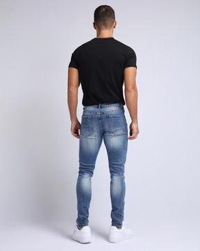 LOGEQI Minimalist Blue Ripped Jeans