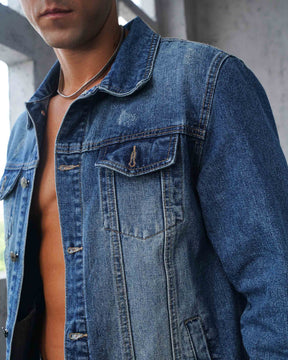 Logeqi Washed Denim Jacket